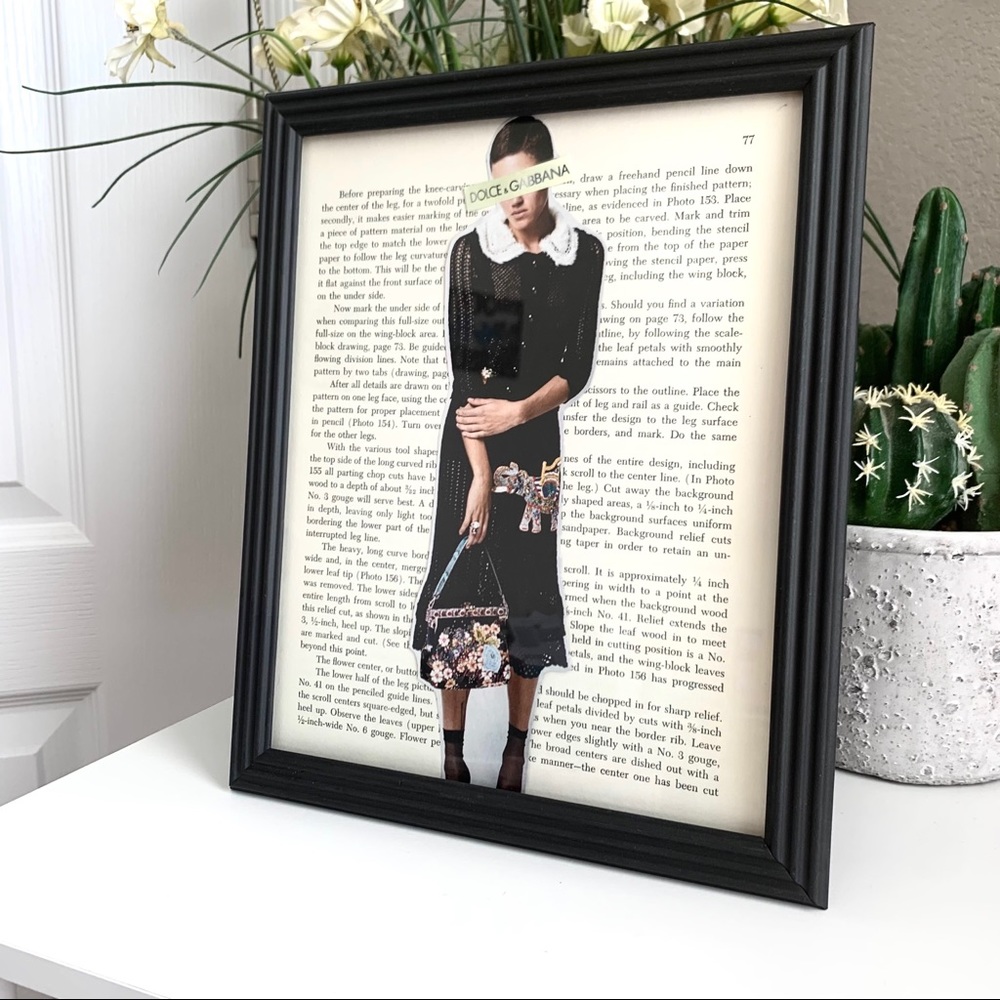 Dolce & Gabbana Black Dress Editorial Wall Art Floral Chic Collage Decor
